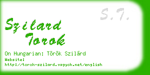 szilard torok business card